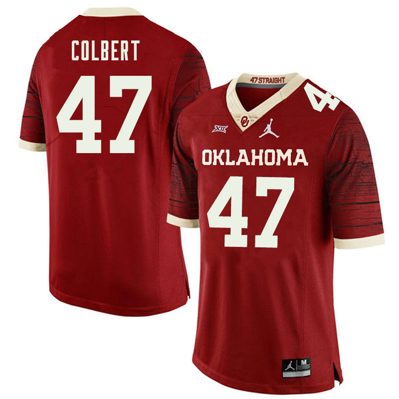 Jordan Brand Men #47 Asa Colbert Oklahoma Sooners College Football Jerseys Sale-Retro